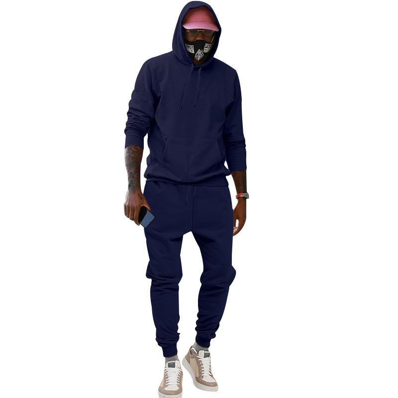 2024 Europese maat pluche trui met capuchon, sport-casual, stevige tweedelige losse sportkleding voor heren_voghion.com
