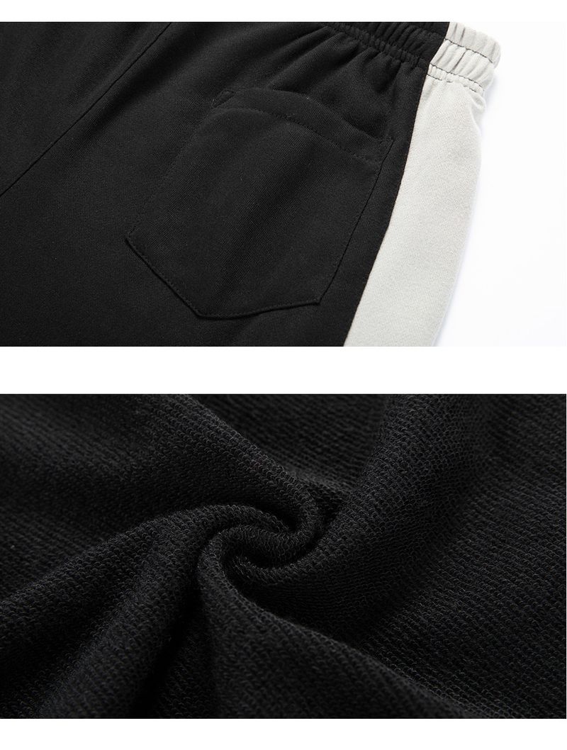 Men's clothing color matching sports suit color contrast casual two-piece set_voghion.com