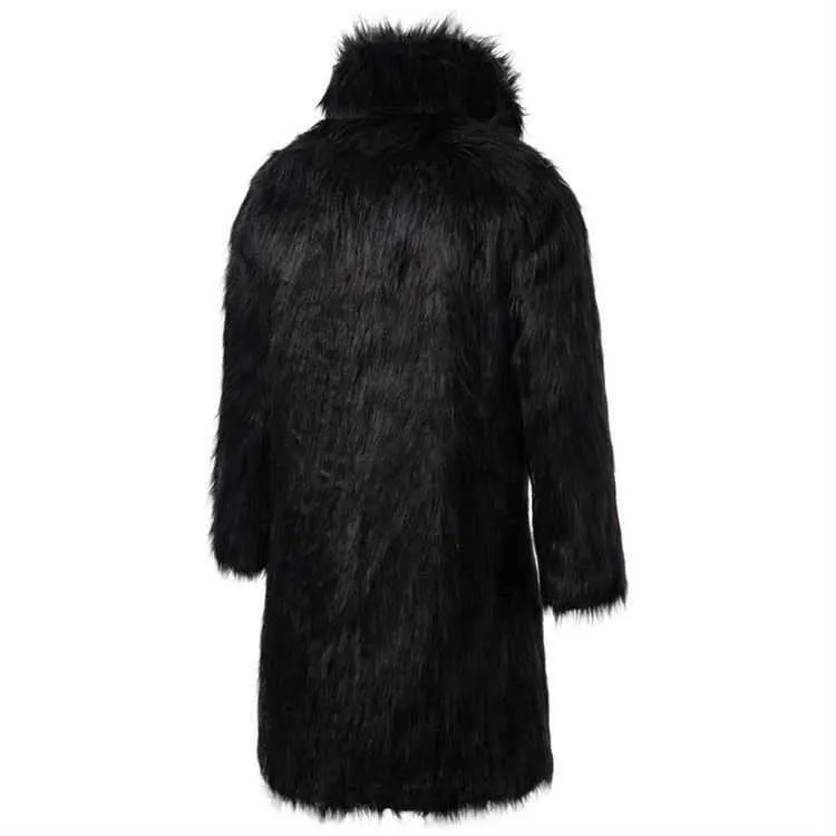 PFHQ 2022 Autumn Winter Men's Imitation Mink Long Coat Elegant Jacket Trendy Stylish Male Faux Fur Clothes Trench_voghion.com