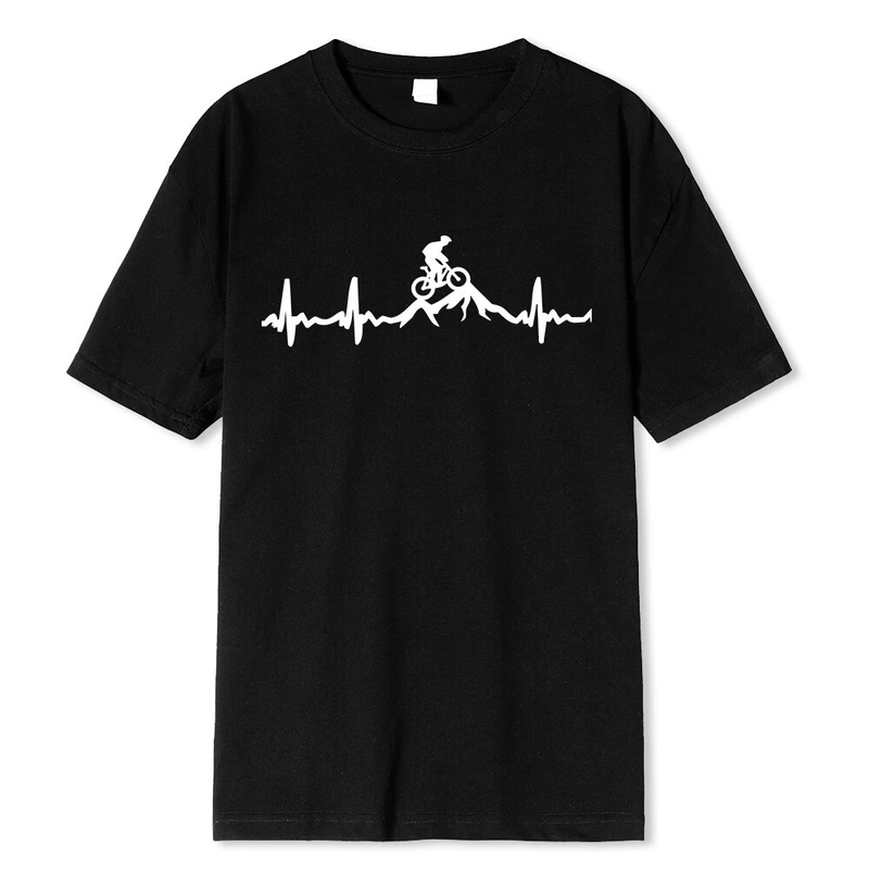 VTT battement de coeur vélo hommes T-shirts décontracté imprimé 2024 été manches courtes noir t-shirt T-shirts grande taille Camiseta_voghion.com