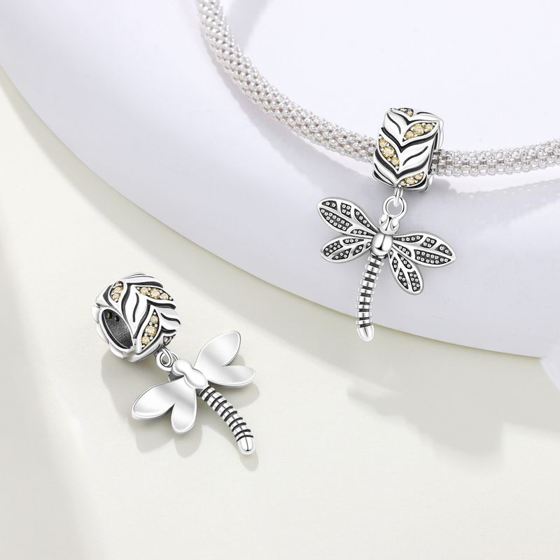 Women's Jewelry Insect Dragonfly Butterfly Firefly Charm Pendant Beads Jewelry With Bracelet Pieces White Copper Plated Silver_voghion.com