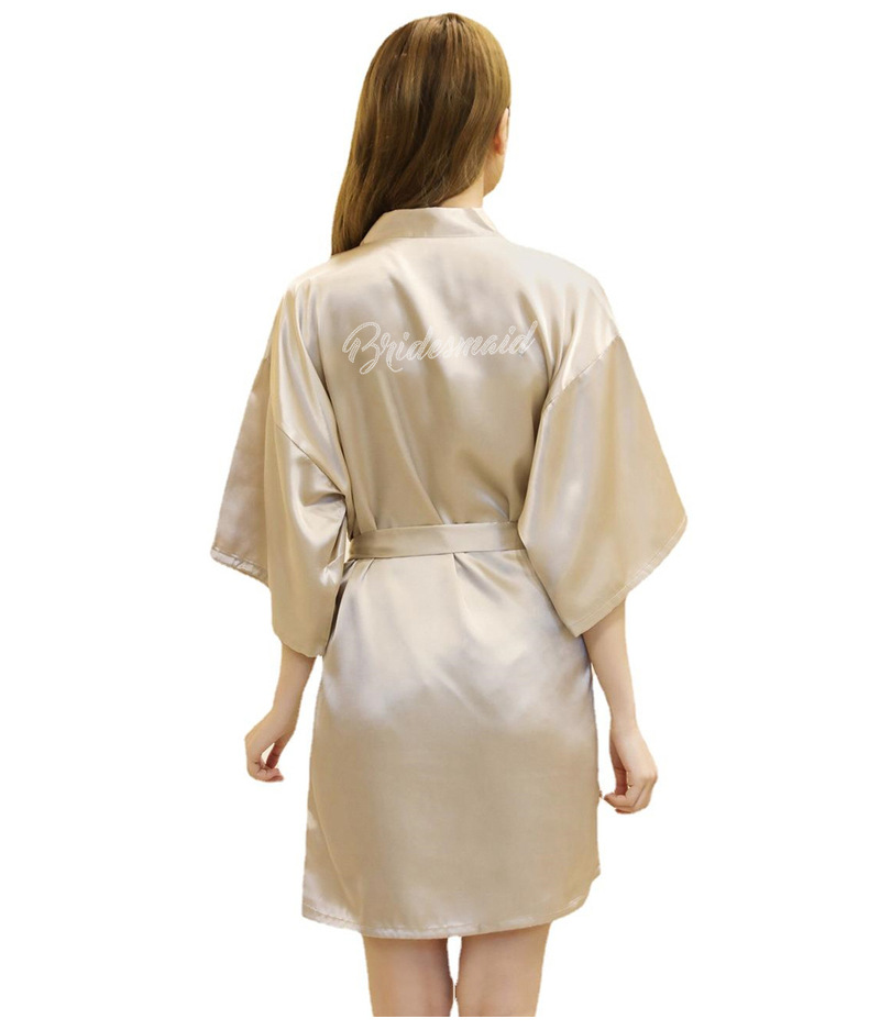 Underwear Wedding Sisters Girlfriends Group Silk Thin Cardigan Nightgown Hot Diamond Bridesmaid Bridesmaid Morning Gown_voghion.com