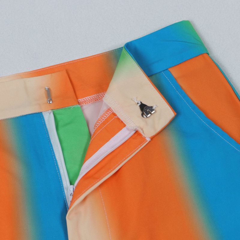 Women's Clothing Printed Swing Collar Wide Leg Pants Suit_voghion.com