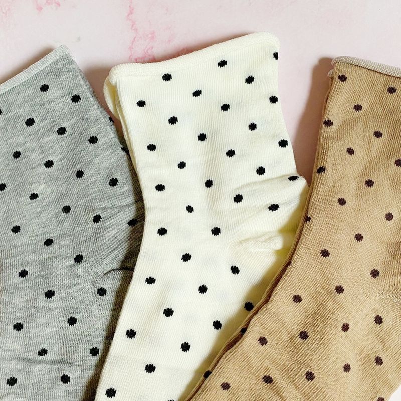 Precious Polka Dot Socks Set Of 3 Pairs_voghion.com