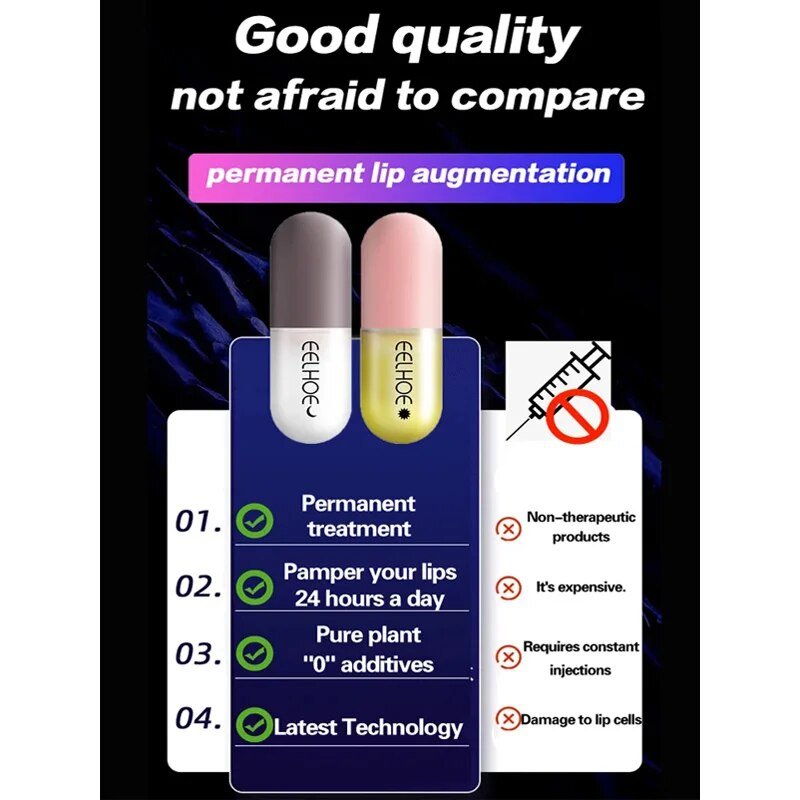 Extreme Plumper Balm Lips Augmentation Elastības palielināšana Dienas un nakts mitrinoša kapsula Plumping lūpu spīdums_voghion.com