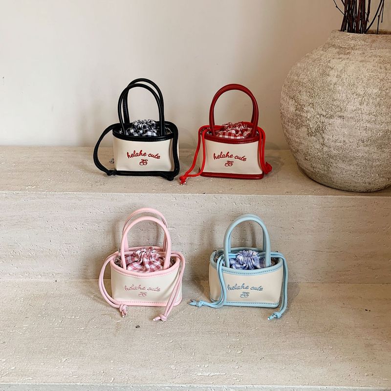 Nischendesign Farbblock-Handtasche, süße Katze, Lippenstift, Kopfhörer, Make-up-Tasche, Kartenhalter, Münzgeldbörse_voghion.com