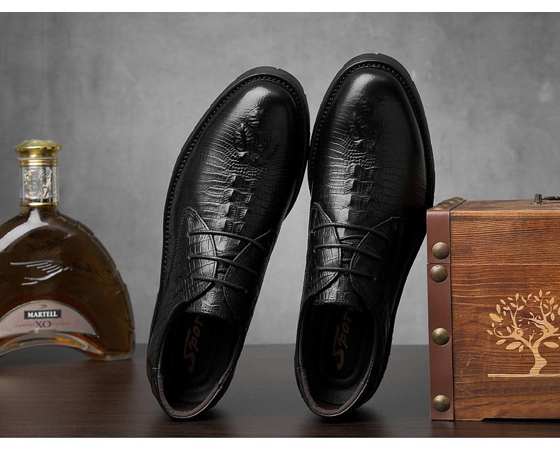 Schnürschuhe aus Leder, Herren-Freizeitschuhe aus weichem Leder, große Größen_voghion.com