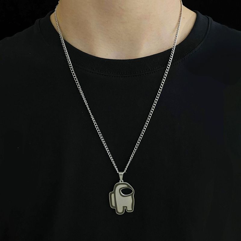 New Spaceman Werewolf Killing Necklace Titanium Steel Hip Hop Cold Style Accessories Trendy Jewelry Pendant_voghion.com