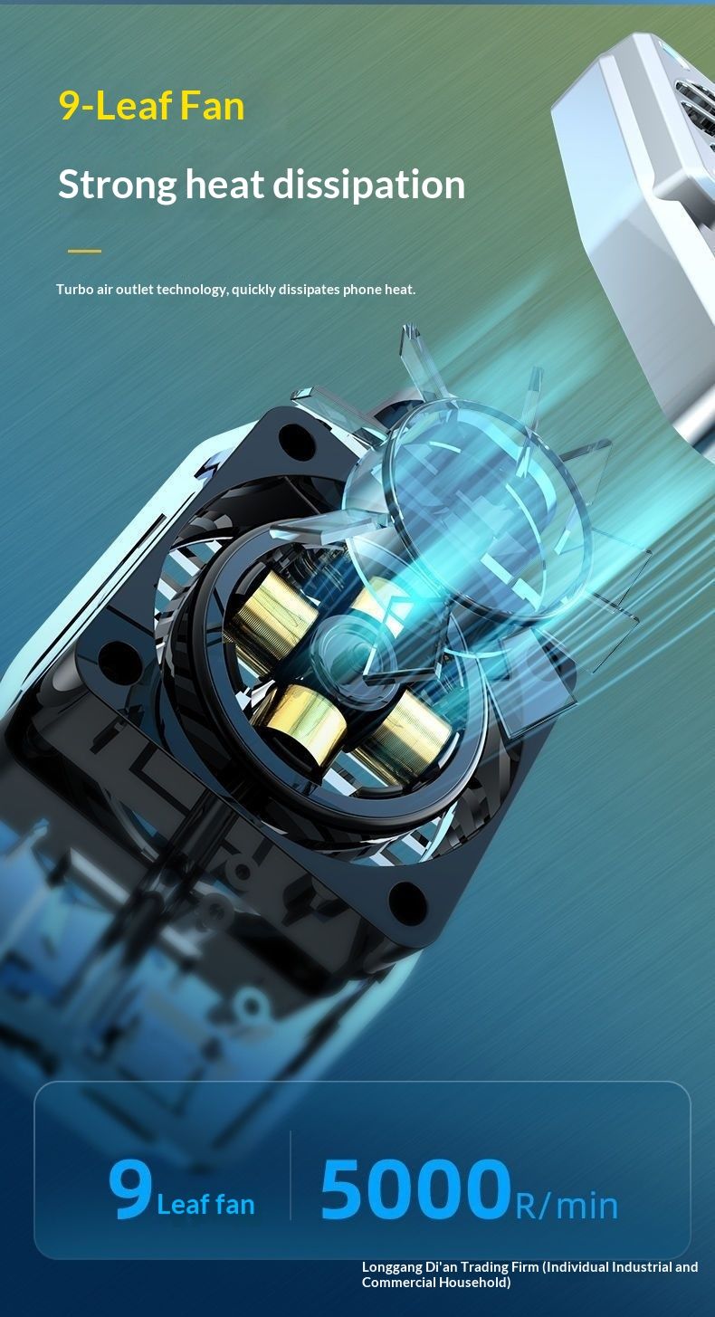 Digitex New Model Phone Cooler Semiconductor Artifact Air Cooling Charging Ultra Quiet Noiseless Clip-on Back Clip Fan_voghion.com