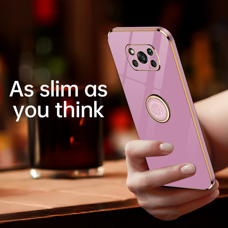 Fonda Per Xiaomi Poco M4 Pro 5G X3 Pro F3 M3 Custodia per telefono placcatura di lusso per Poco M3 Pro X3 NFC Cover posteriore con anello Holde_voghion.com