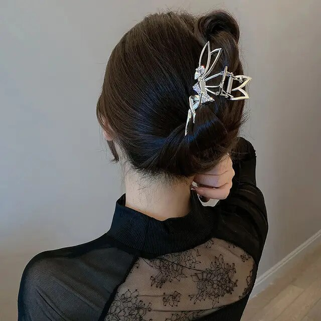 Clip per granchio con artiglio per capelli in metallo con strass per donne e ragazze, fermaglio per capelli lucido con perle di cristallo, accessori per capelli, gioielli_voghion.com