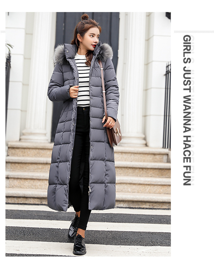 2025 Winter Damen Parkas Jacke Warm Mode Bequem Bogen Gürtel Fuchs Pelz Kragen Kleidung Langes Kleid Büro Casual Damen Dicker Mantel_voghion.com