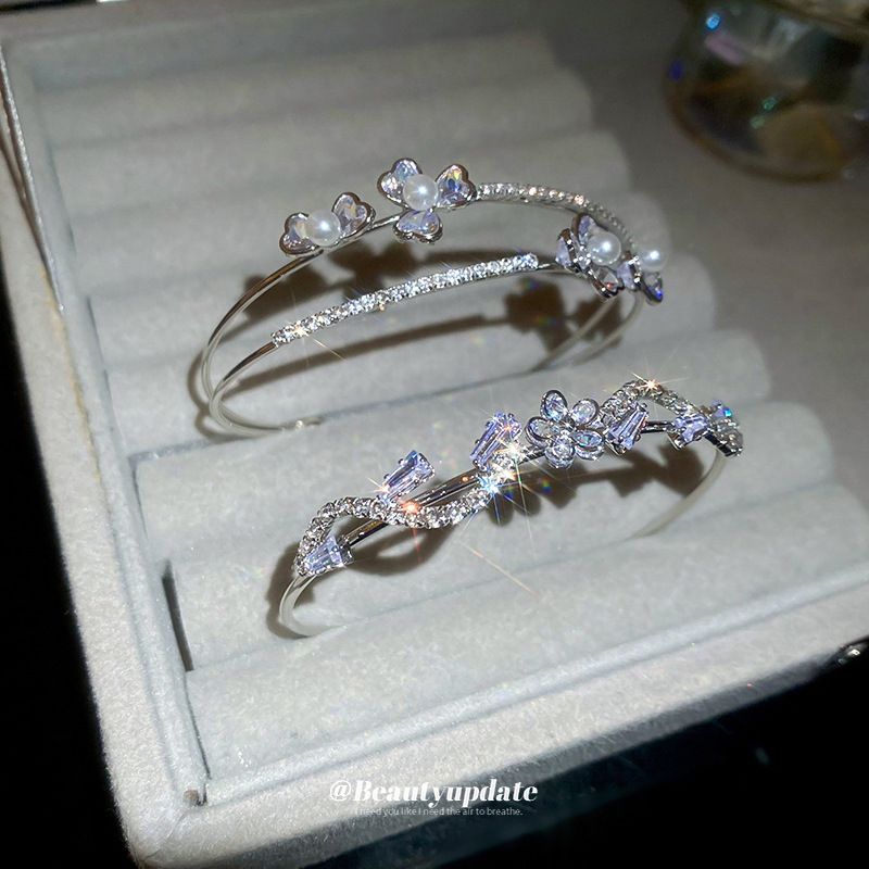 Zircon Ripple Flower Opening 2025 New Versatile Bracelet With Individualized Coldness And High End Feeling Handmade For_voghion.com