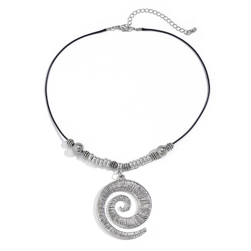 Vendite calde Shixin Retro Grande Filo Circolare Conch Ciondolo Collana Etnica in Pelle con Catena Appesa, Tendenza Decorativa da Donna 2024._voghion.com