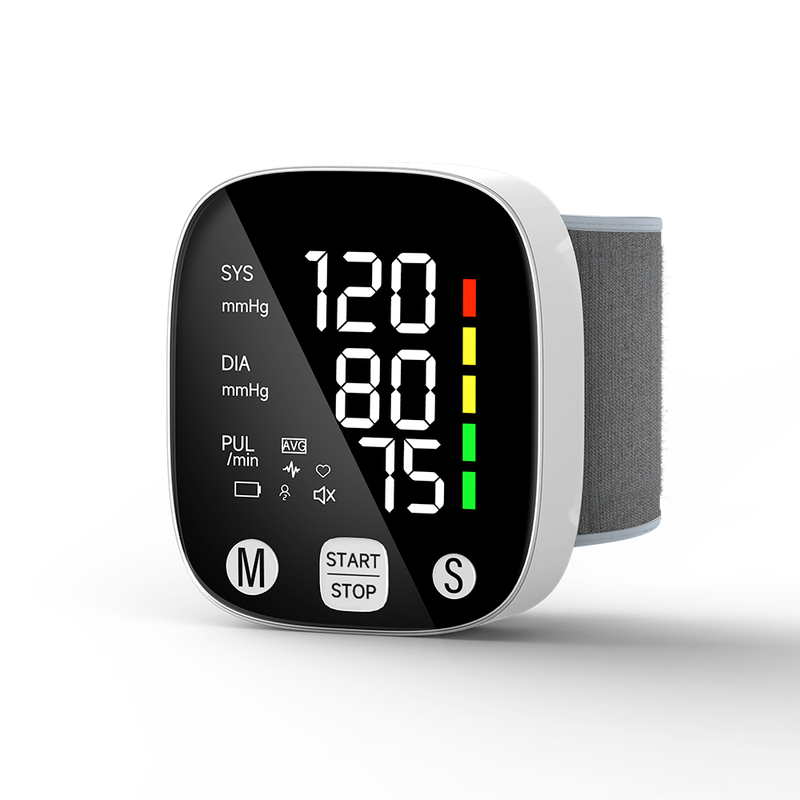 Automatisches digitales Handgelenk-Blutdruckmessgerät, Blutdruckmessgerät, Tonometer, Tensiometer, Herzfrequenz-Pulsmesser, BP-Monitor_voghion.com