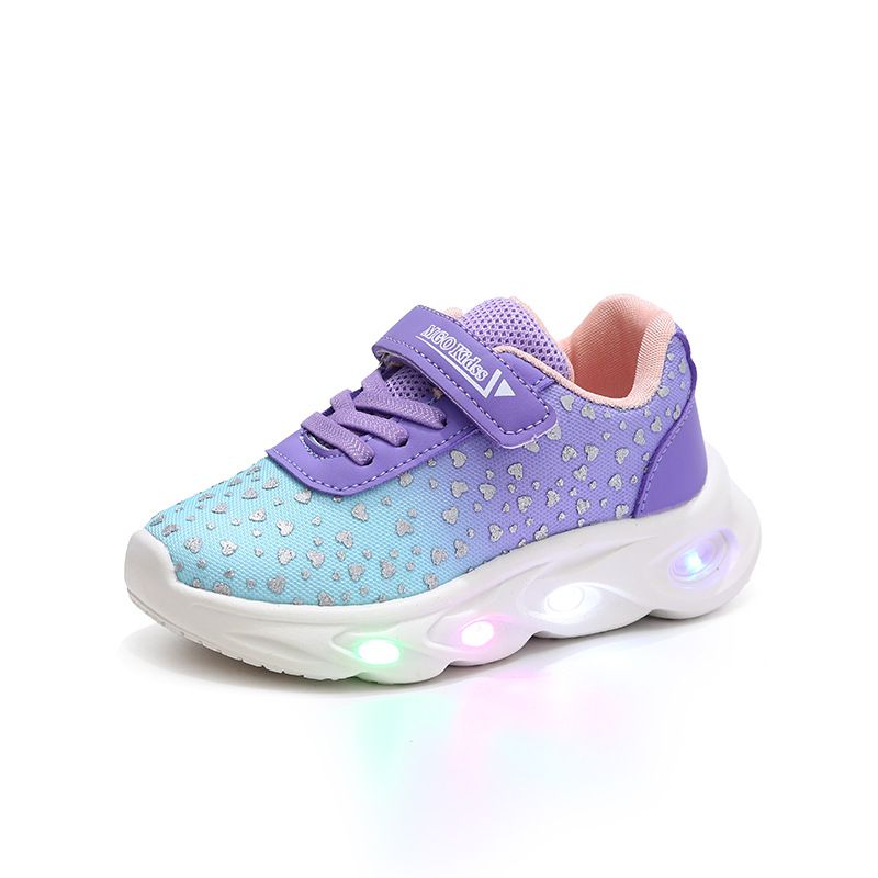 Scarpe luminose per bambini primavera e autunno 2025, ragazzi e ragazze, scarpe singole con LED lampeggianti, scarpe sportive in rete alla moda_voghion.com