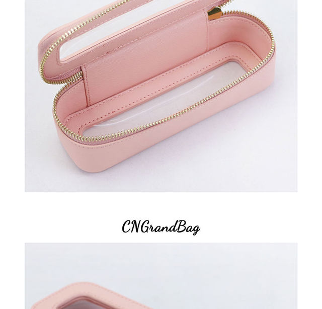 Set de geantă cosmetică personalizată din piele naturală, colorată, clasică, Saffiano, portabilă, pentru călătorii, geantă cosmetică transparentă din PVC, geantă de spălat TPU_voghion.com