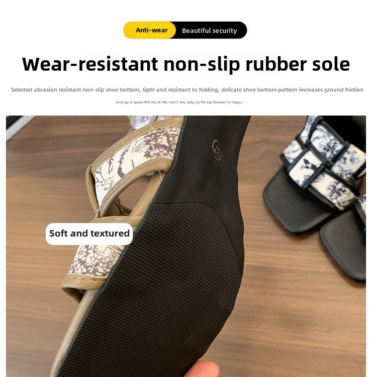Pantofole francesi da donna con temperamento, nuove, con tacco a spillo, stile piccolo, profumato, con testa quadrata, con una sola parola, stile retrò, da trascinare_voghion.com