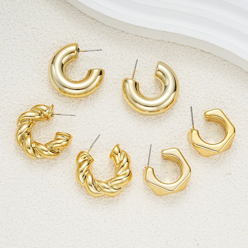 1 Set Basic Geometric Plating Alloy Earrings_voghion.com
