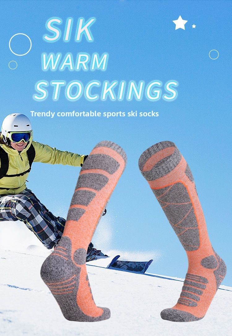 Skarpety narciarskie Outdoor Sports Jesień Zima Grube frotte Snow Men Ciepłe wysokie oddychające szybkoschnące damskie_voghion.com