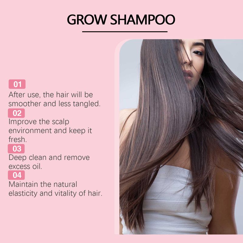 Anti-Haarausfall-Shampoo, Ölkontrolle, fördert Wachstum, Glanz, seidig, nährend, repariert Kopfhautschäden, Spliss, Glanz, glättendes Shampoo_voghion.com