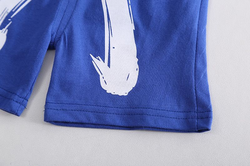 2024 Hot Selling Summer New Boys Matching Solid Color Letter Short Sleeve Shorts Two Piece Set_voghion.com