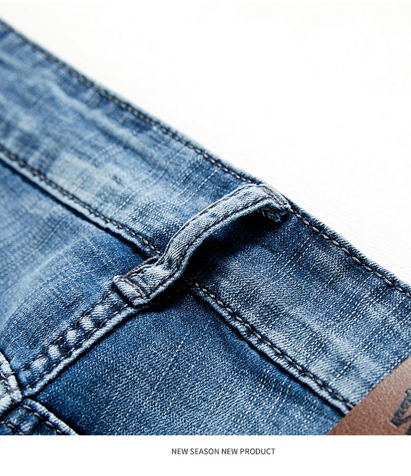 Sommer Klassische Shorts Jeans Herren Denim Hosen Gerade Stretch Casual Cool Dünn Knielang Blau Mode Marke Tägliche Hosen_voghion.com