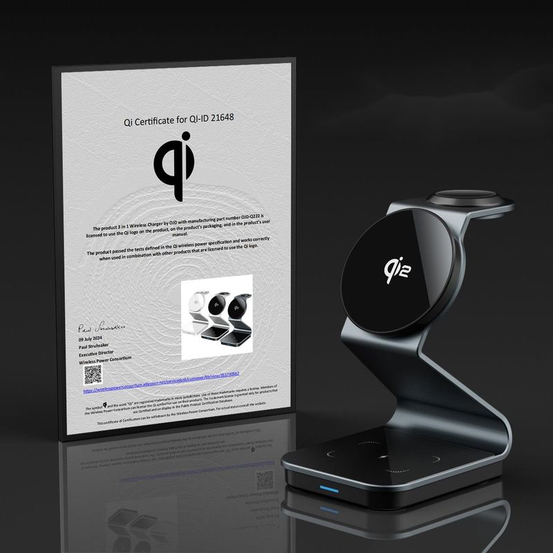 Aluminum Alloy Qi2 Magnetic 3-in-1 Wireless MPP Compatible With 15W Phone Charger_voghion.com