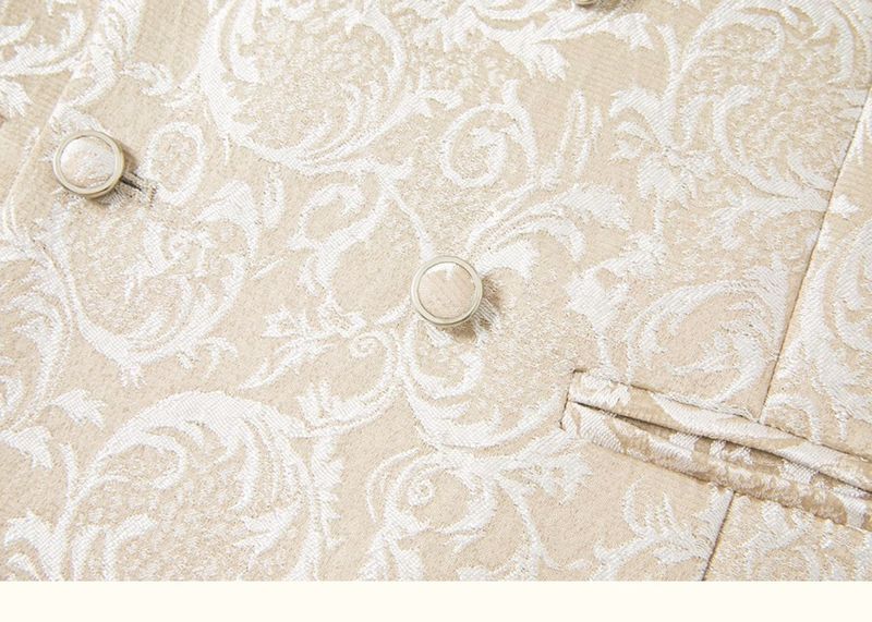 Vīriešu apģērbs Jauns vīriešu uzvalks Trīsdaļīgs uzvalks Korejas stilā Moderns Modes Krāsu Saskaņošana Apdrukāts Uzvalks Kleita_voghion.com