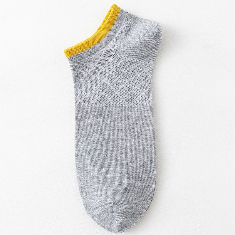 2025e Xinjiang Low-Cut Tube Simple Summer Heren Puur Katoen Business Korte Deodorant Zweetabsorberende Mesh Bootsokken_voghion.com