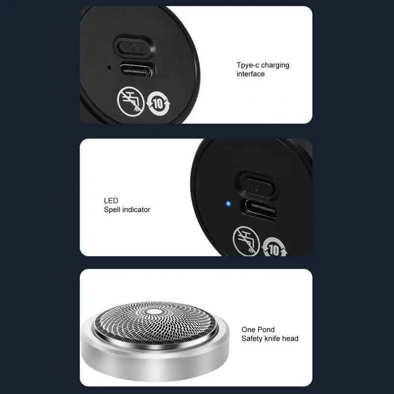 Portable Waterproof Electric Shaver with Sharp Blade Honeycomb Mesh Design Quick Clean Shaving Travel Mini Razor_voghion.com