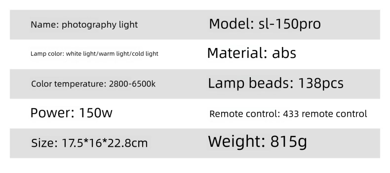 Nouvelle lampe de remplissage LED tricolore 150 W pour photographie, beauté douce, diffusion en direct_voghion.com