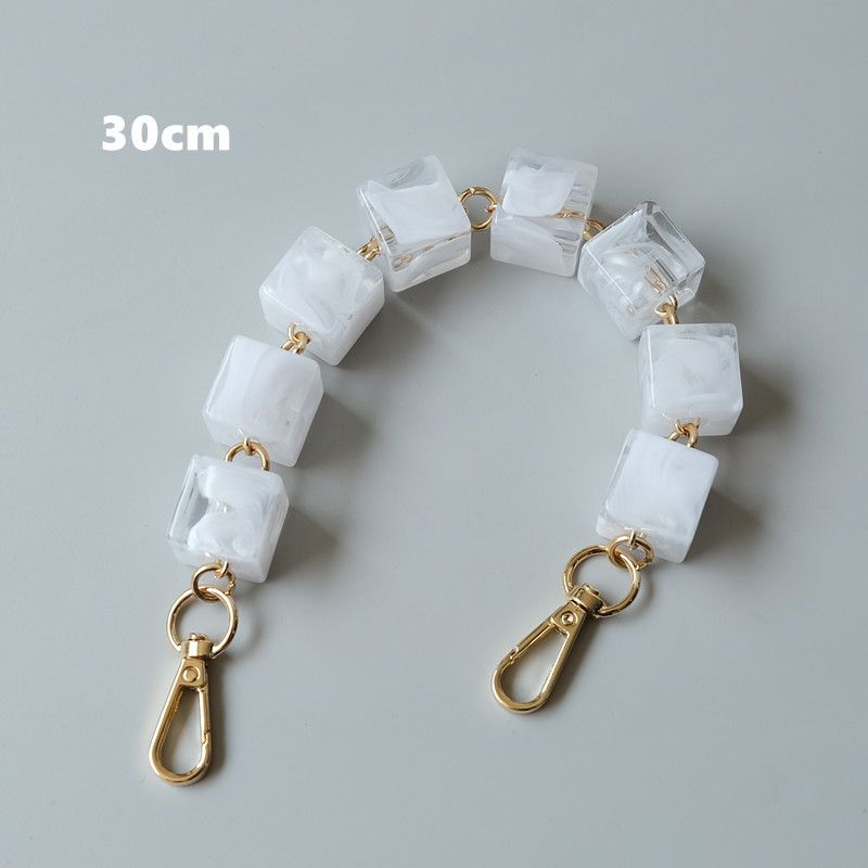 Fashion Vintage Handmade Color-Block Square Resin Bag Handheld Acrylic Bead Chain_voghion.com