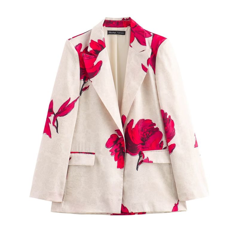 Női ruházat 2024 őszi új nyomtatott öltönyzakó egyenes szárú nadrág szett_voghion.com