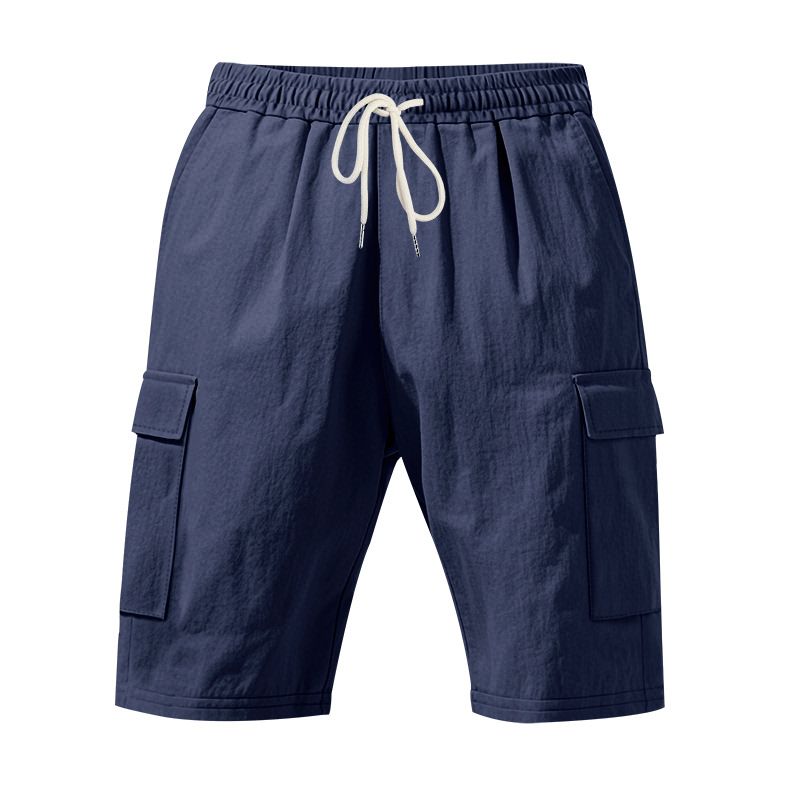 Pantaloncini da jogging casual da uomo, larghi, traspiranti, adatti alla spiaggia, con tasche multiple, adatti a tutti i giorni._voghion.com