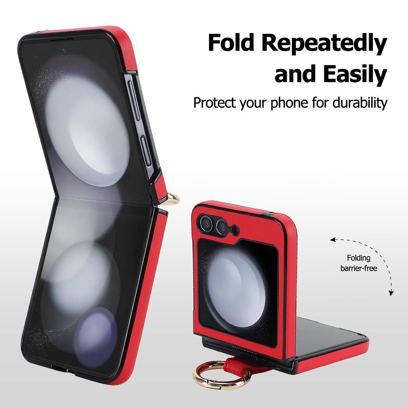 Applicable to Samsung ZFlip6 mobile phone case, rhombus ring, small fragrant wind folding protective case, zflip5/4 leather case, high-end._voghion.com
