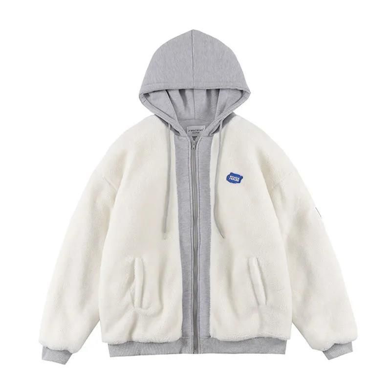 Herretøj 300g lammeskind plus fløjl fortykket sweatshirt til kvinder retro løs lammeskindspullover sweatshirt til kvinder_voghion.com