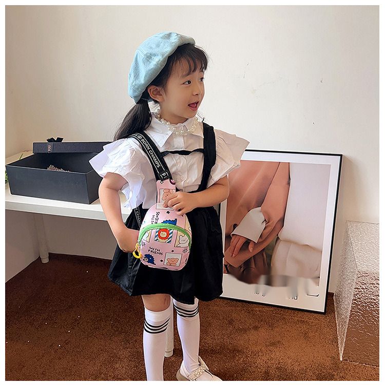 Andralyn Children's Crossbody Bag New Cute and Fashionable Cartoon Boys and Girls Kindergarten Waist Bag Canvas Chest Bag_voghion.com
