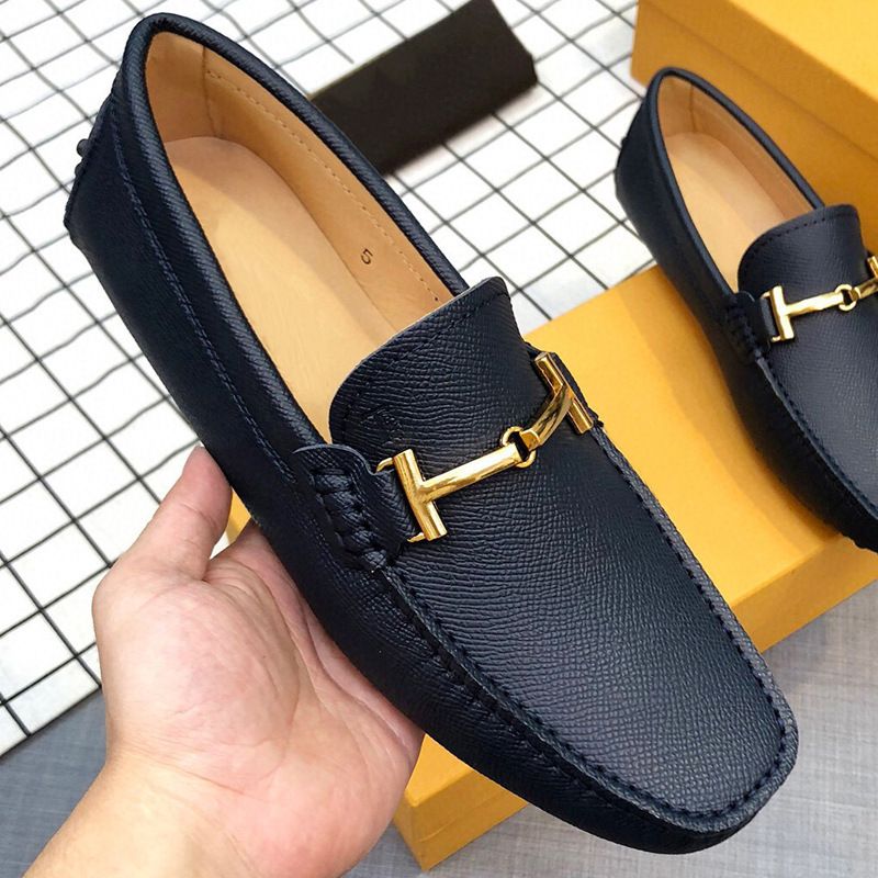 Matte And Real Leather Bean Men 2025 New Versatile One Foot Lazy For Men's Driving Shoes_voghion.com