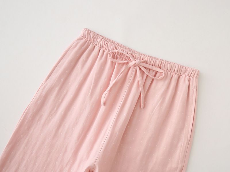 MUJI Style Pure Cotton Double Gauze Plaid Couple's Single Pajama Pants For Men And Women's Home Pants Casual Pants_voghion.com