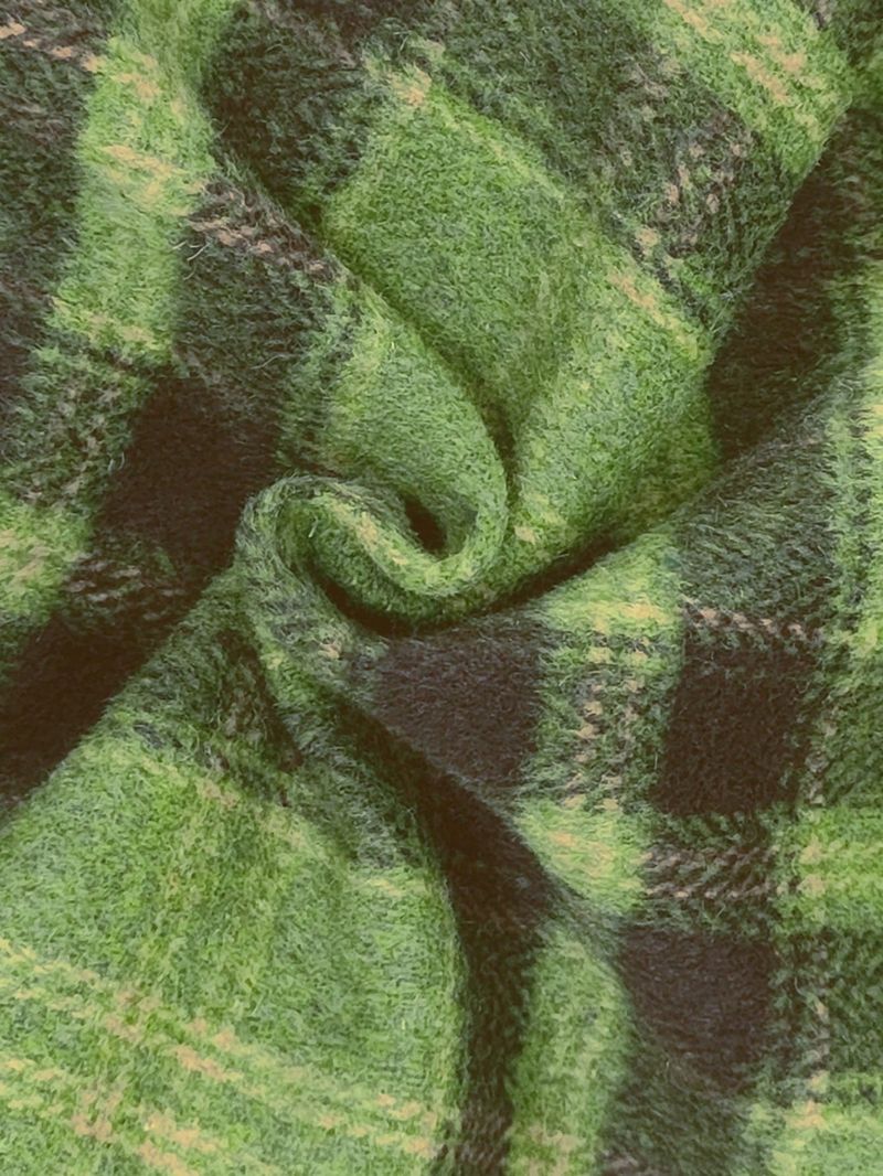 Herrenbekleidung, stilvolle karierte Hose mit weitem Bein, lässige bequeme Passform mit Farbblockdesign, Polyester-Stretchhose für den Alltag (schwarz)_voghion.com