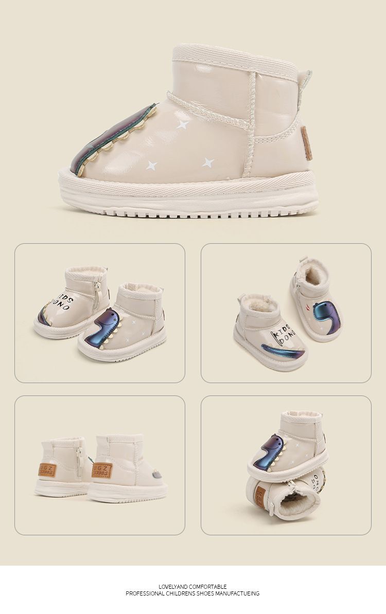 Botas de nieve de dibujos animados para niños, zapatos para bebés, zapatos de algodón de terciopelo para invierno, zapatos para niñas, botas cortas para niños_voghion.com