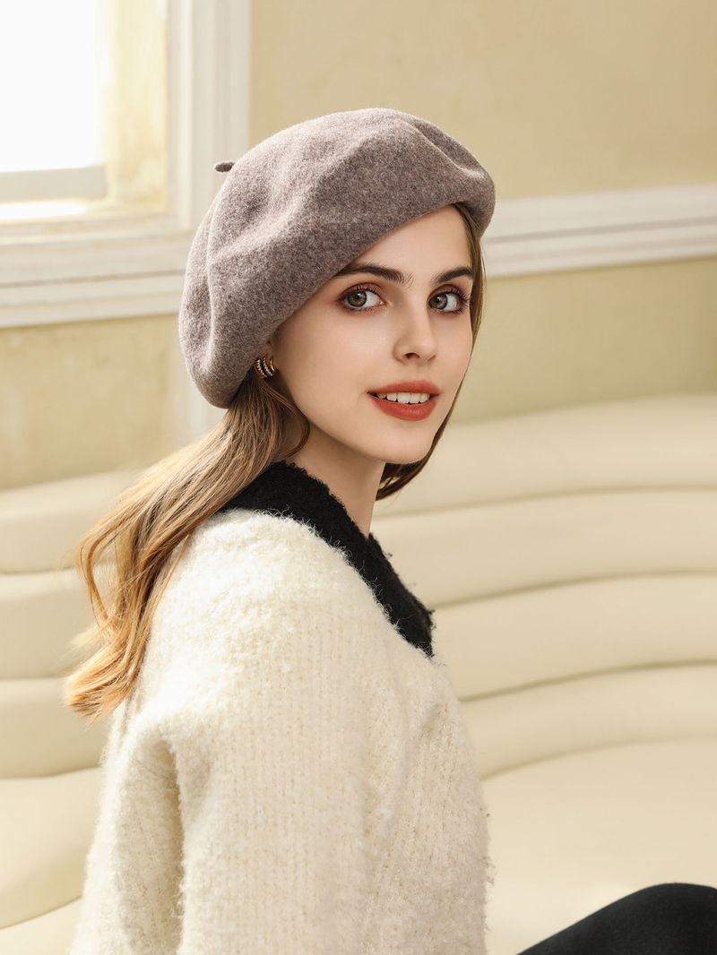 Unisex Vintage art elegant temperament with fashion big head around the face of the small beret_voghion.com