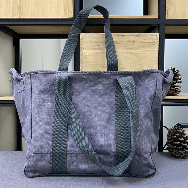 Hot Selling Trendy Fashion Japanese Korean AC Large Capacity Casual Canvas Shopping Unisex Tote Bag_voghion.com