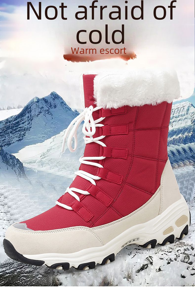 Novas botas femininas quentes de inverno para neve 2022, plus size, acolchoadas, de algodão nordeste, transfronteiriças, sapatos femininos de tamanho grande_voghion.com