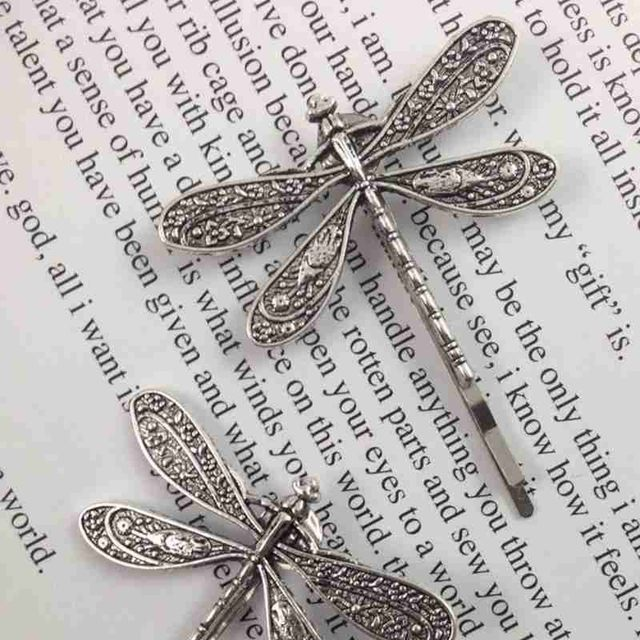Elegante Vintage Libelle Haarnadeln Braut Kopfschmuck Hochzeit Haar Zubehör Transparent Libelle Haar Clip 1 stücke_voghion.com