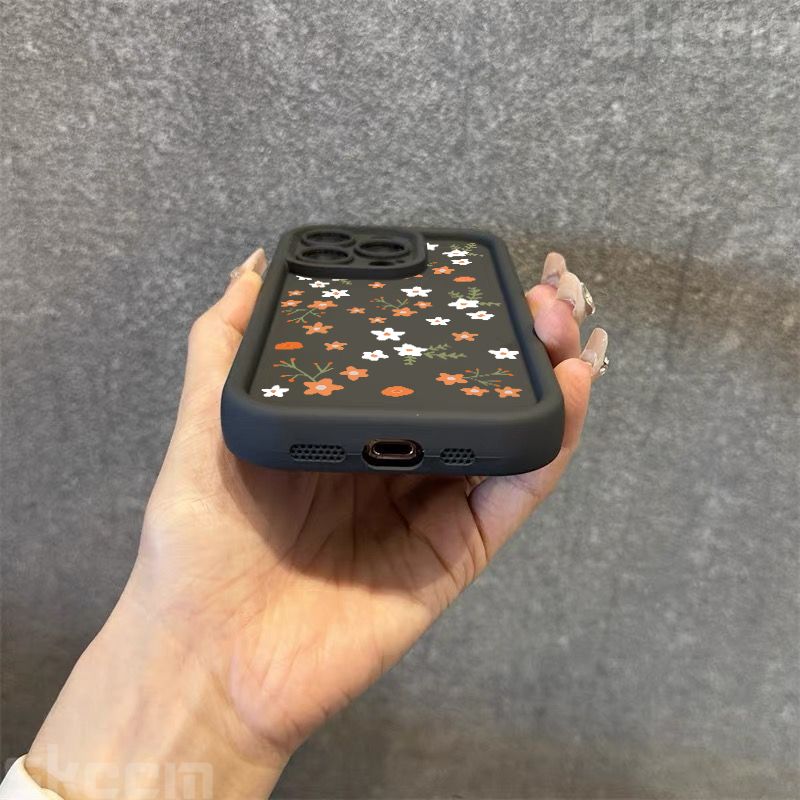 Niedliche kleine Blumenmuster-Silikon-Softphone-Hülle für iPhone 16 Pro Max 15 14 Plus 13 12 11 XS Max X XR 7 8 Plus 16E Cover_voghion.com