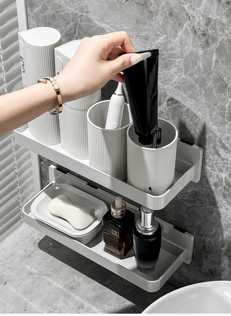2025 neue Keine-Bohrer Bad Wc Balkon Lagerung Rack Waschtisch Wand-Montiert_voghion.com