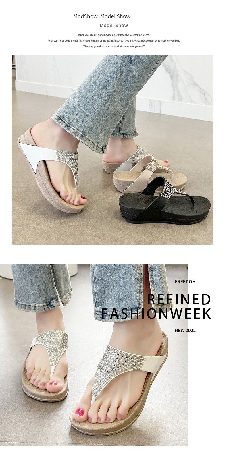 Xzl Outwear Fashion Light Dia Pinch Platform Slippers_voghion.com