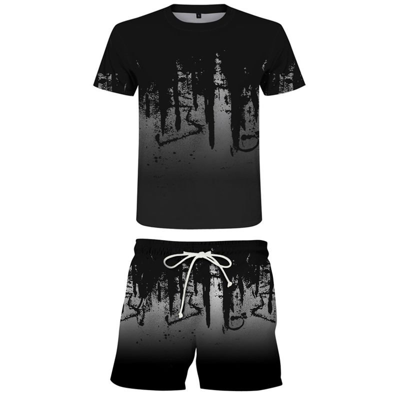 Men's and Women's Set 3D Digital Printed T-shirt Fashion Casual Inkjet Pattern_voghion.com